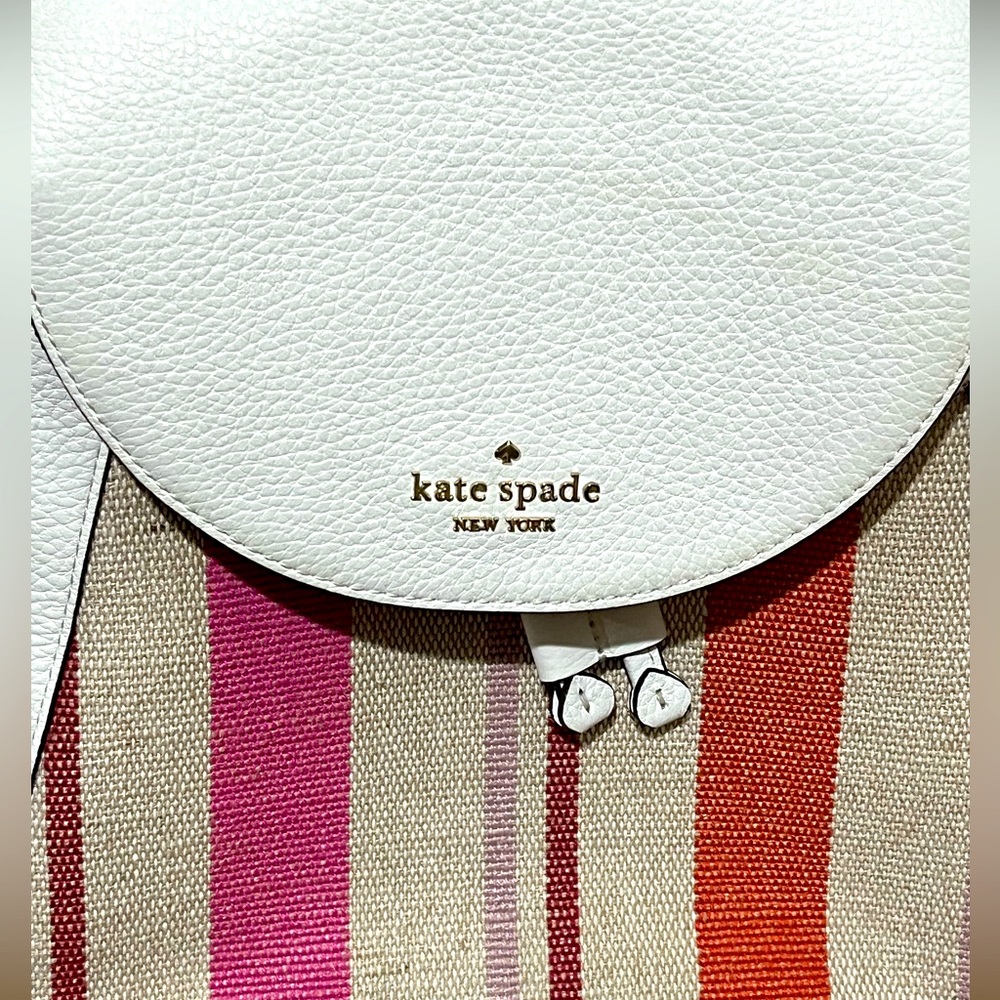 Kate Spade Leila Striped Canvas Medium
Flap Backpack (Multi) - Picture 3 of 6